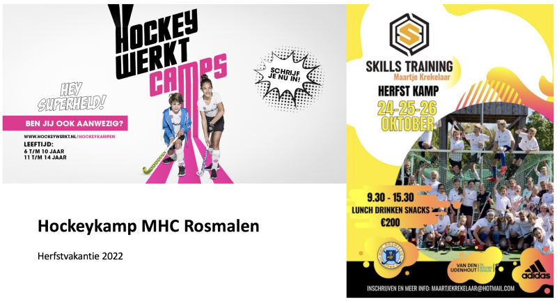 Hockeykampen bij MHC Rosmalen in de herfst: 24 t/m 27 oktober Nieuws afbeelding