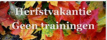 Geen trainingen in de herfstvakantie Nieuws afbeelding